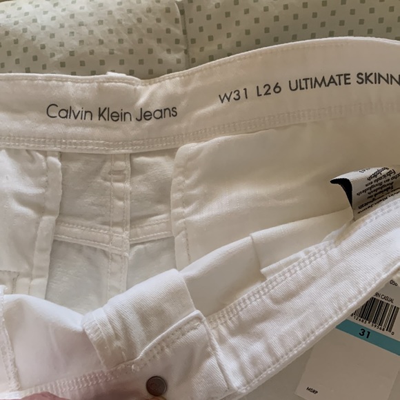 Calvin Klein jeans ultimate skinny ankle length size 31 x 26 white - Picture 6 of 8